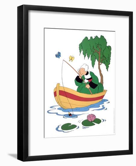 Becassine a la peche-Unknown-Framed Art Print