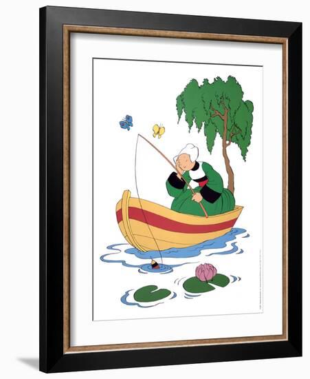 Becassine a la peche-Unknown-Framed Art Print