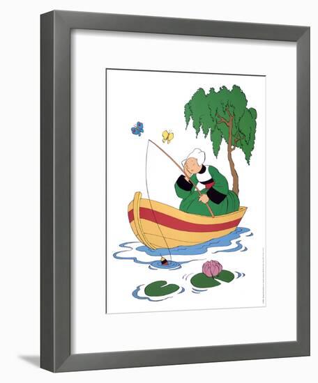 Becassine a la peche-Unknown-Framed Art Print