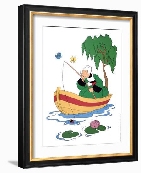 Becassine a la peche-Unknown-Framed Art Print