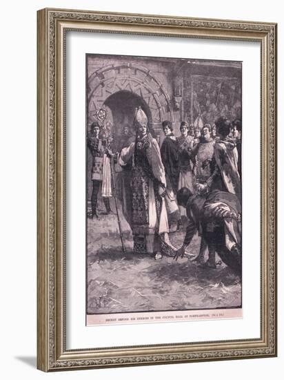 Becket before His Enemies in the Council Hall in Northampton Ad 1164-Walter Paget-Framed Giclee Print