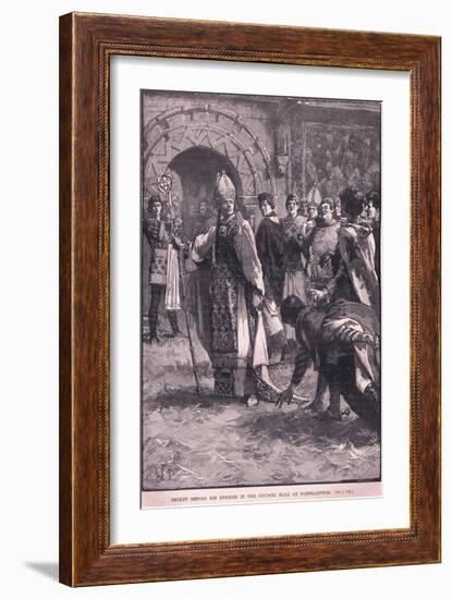 Becket before His Enemies in the Council Hall in Northampton Ad 1164-Walter Paget-Framed Giclee Print