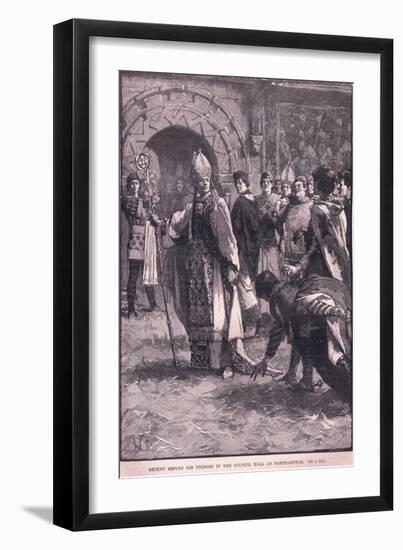 Becket before His Enemies in the Council Hall in Northampton Ad 1164-Walter Paget-Framed Giclee Print