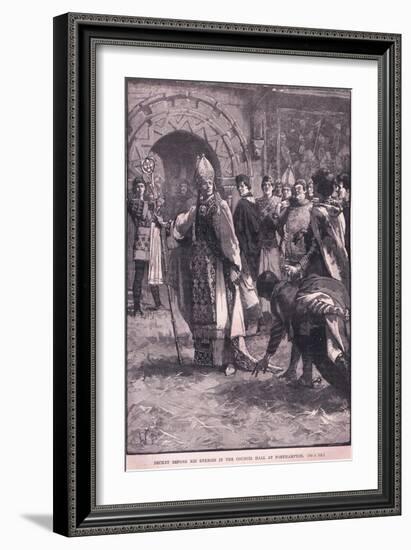 Becket before His Enemies in the Council Hall in Northampton Ad 1164-Walter Paget-Framed Giclee Print