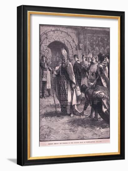 Becket before His Enemies in the Council Hall in Northampton Ad 1164-Walter Paget-Framed Giclee Print