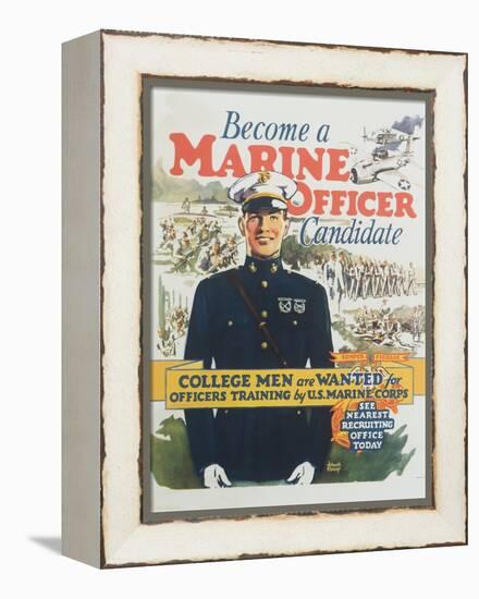 Become a Marine Officer Candidate Poster-Arthur N. Edrop-Framed Premier Image Canvas