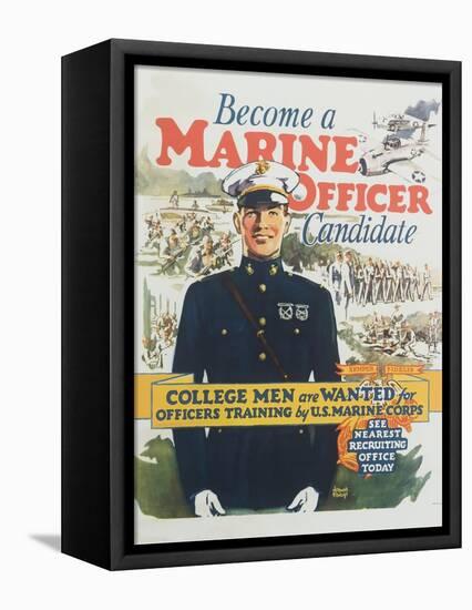 Become a Marine Officer Candidate Poster-Arthur N. Edrop-Framed Premier Image Canvas