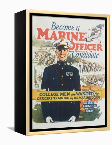 Become a Marine Officer Candidate Poster-Arthur N. Edrop-Framed Premier Image Canvas