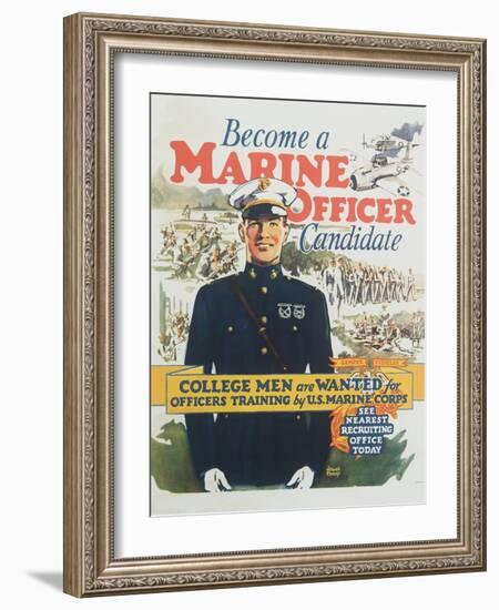 Become a Marine Officer Candidate Poster-Arthur N. Edrop-Framed Giclee Print