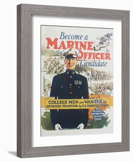 Become a Marine Officer Candidate Poster-Arthur N. Edrop-Framed Giclee Print