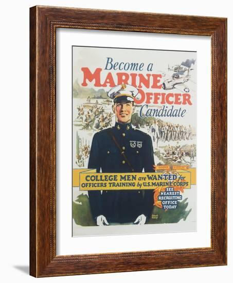 Become a Marine Officer Candidate Poster-Arthur N. Edrop-Framed Giclee Print