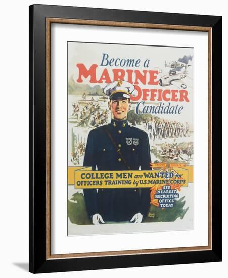 Become a Marine Officer Candidate Poster-Arthur N. Edrop-Framed Giclee Print