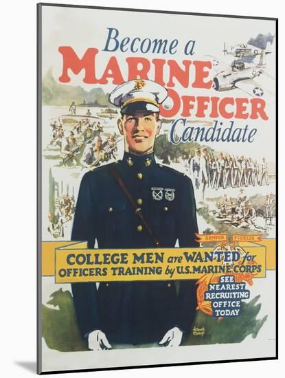 Become a Marine Officer Candidate Poster-Arthur N. Edrop-Mounted Giclee Print