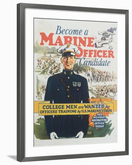 Become a Marine Officer Candidate Poster-Arthur N. Edrop-Framed Giclee Print