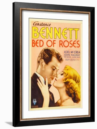 BED OF ROSES, from left: Joel McCrea, Constance Bennett on midget window card, 1933.-null-Framed Premium Giclee Print