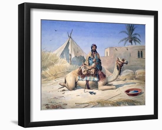 Bedouin and Camel, 1830-Emile Prisse d'Avennes-Framed Giclee Print