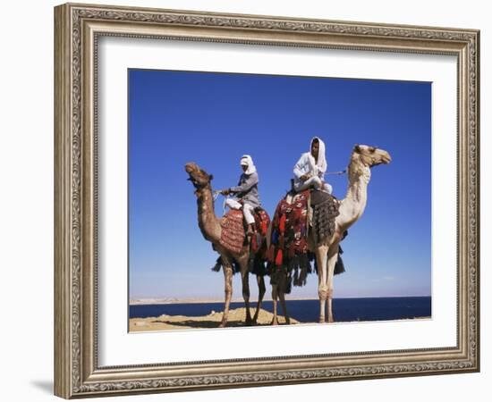 Bedouin and Camels, Sinai, Egypt, North Africa, Africa-Nico Tondini-Framed Photographic Print