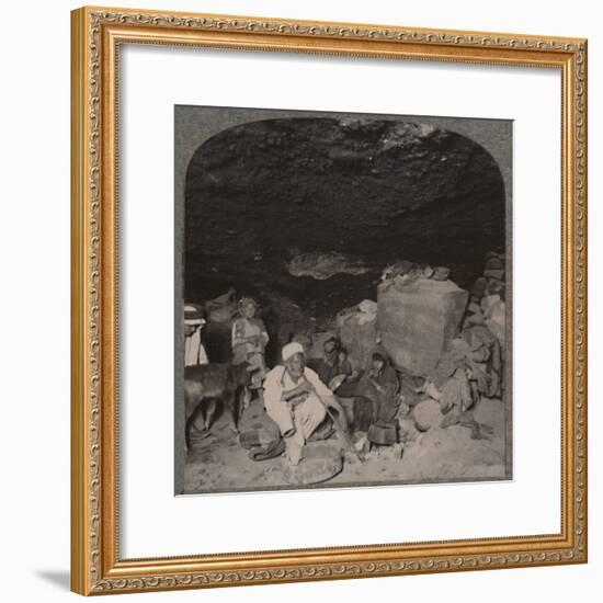 'Bedouin cave-dwellers in their caves', c1900-Unknown-Framed Photographic Print