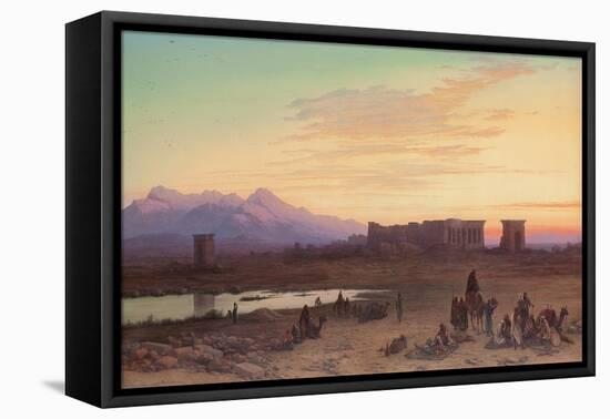 Bedouin Encampment before the Temple of Hathor at Dendera-Charles Vacher-Framed Premier Image Canvas