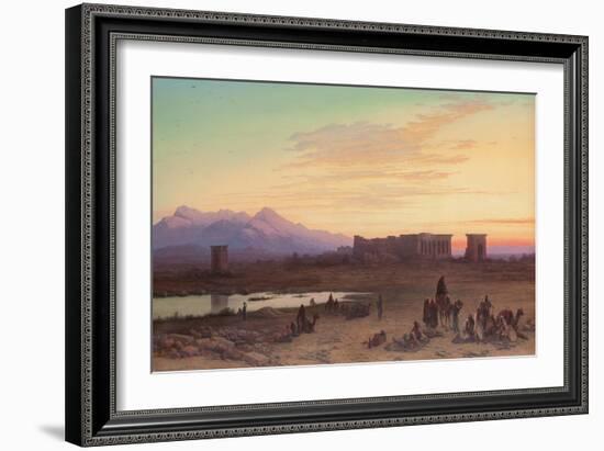 Bedouin Encampment before the Temple of Hathor at Dendera-Charles Vacher-Framed Giclee Print