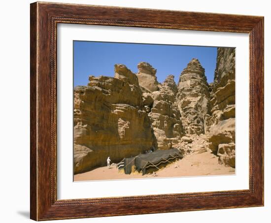 Bedouin Tent and Rocks of the Desert, Wadi Rum, Jordan, Middle East-Alison Wright-Framed Photographic Print