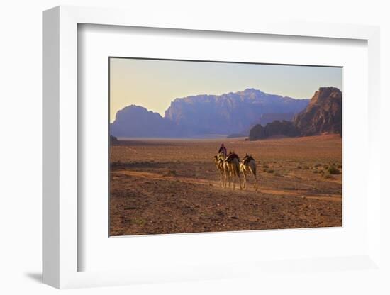 Bedouin with Camels, Wadi Rum, Jordan, Middle East-Neil Farrin-Framed Photographic Print