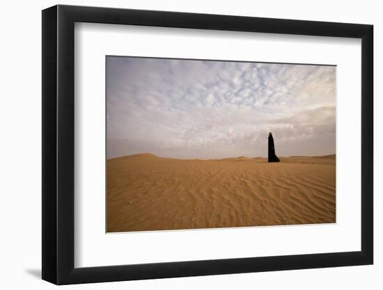 Bedouin woman in the desert. Abu Dhabi, United Arab Emirates.-Tom Norring-Framed Photographic Print