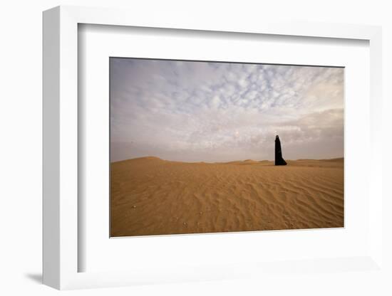 Bedouin woman in the desert. Abu Dhabi, United Arab Emirates.-Tom Norring-Framed Photographic Print