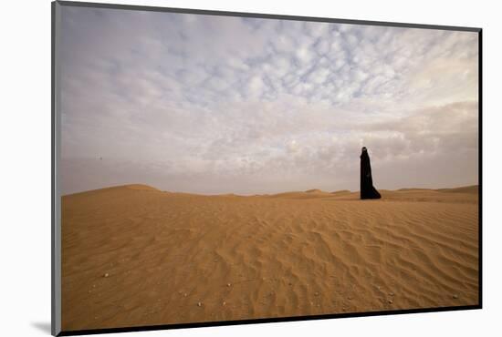 Bedouin woman in the desert. Abu Dhabi, United Arab Emirates.-Tom Norring-Mounted Photographic Print