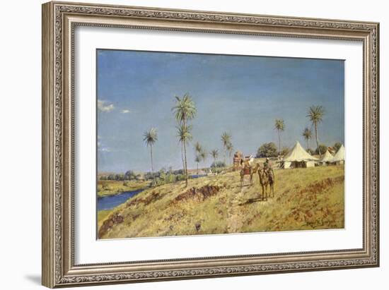 Bedouins riding camels. 1894-Holger H Jerichau-Framed Giclee Print