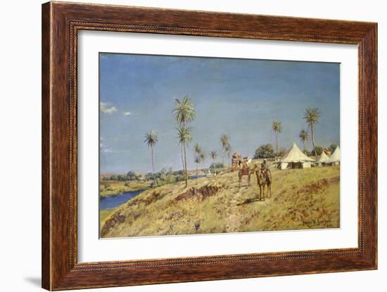 Bedouins riding camels. 1894-Holger H Jerichau-Framed Giclee Print