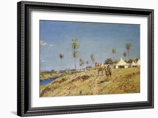 Bedouins riding camels. 1894-Holger H Jerichau-Framed Giclee Print