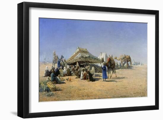 Bedouins with Tents Near Cairo, 1876-Nikolaj Jegorowitsch Makovskij-Framed Giclee Print