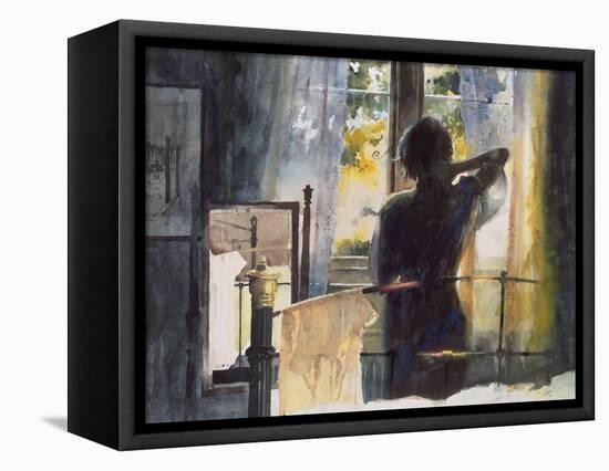 Bedroom at Arlow Road-John Lidzey-Framed Premier Image Canvas