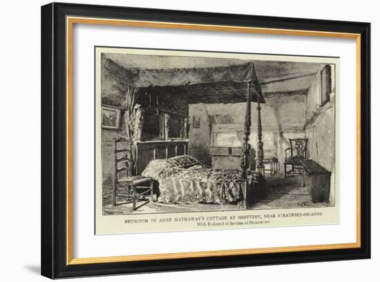 Bedroom in Anne Hathaway's Cottage at Shottery, Near Stratford-On-Avon-null-Framed Giclee Print