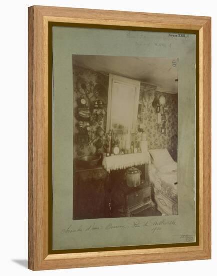 Bedroom of a Female Worker, Rue De Belleville, Paris, 1910-Eugene Atget-Framed Premier Image Canvas