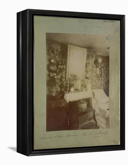 Bedroom of a Female Worker, Rue De Belleville, Paris, 1910-Eugene Atget-Framed Premier Image Canvas