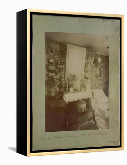 Bedroom of a Female Worker, Rue De Belleville, Paris, 1910-Eugene Atget-Framed Premier Image Canvas