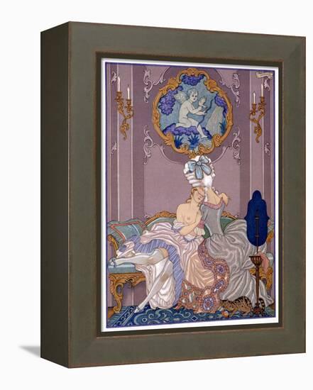 Bedroom Scene from "Les Liaisons Dangereuses" by Pierre Choderlos De Laclos Published 1920s-Georges Barbier-Framed Premier Image Canvas