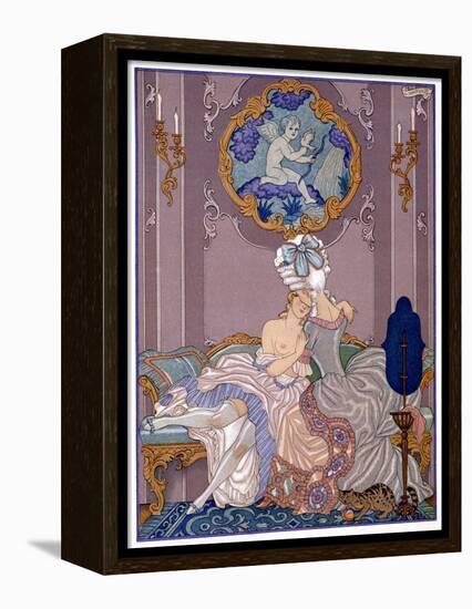 Bedroom Scene from "Les Liaisons Dangereuses" by Pierre Choderlos De Laclos Published 1920s-Georges Barbier-Framed Premier Image Canvas