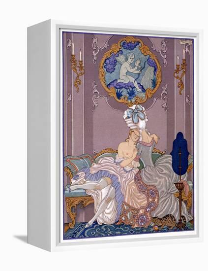 Bedroom Scene from "Les Liaisons Dangereuses" by Pierre Choderlos De Laclos Published 1920s-Georges Barbier-Framed Premier Image Canvas