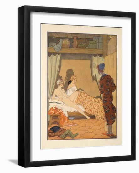 Bedroom Scene, Illustration from 'Les Liaisons Dangereuses' by Pierre Choderlos De Laclos (1741-180-Georges Barbier-Framed Giclee Print