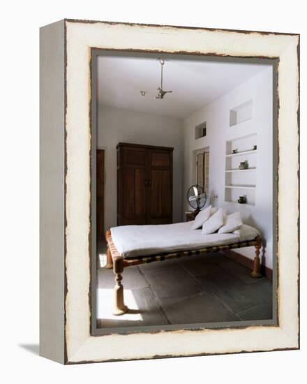 Bedroom with Traditional Low Slung Bed or Charpoy in a Home in Amber, Near Jaipur, India-John Henry Claude Wilson-Framed Premier Image Canvas