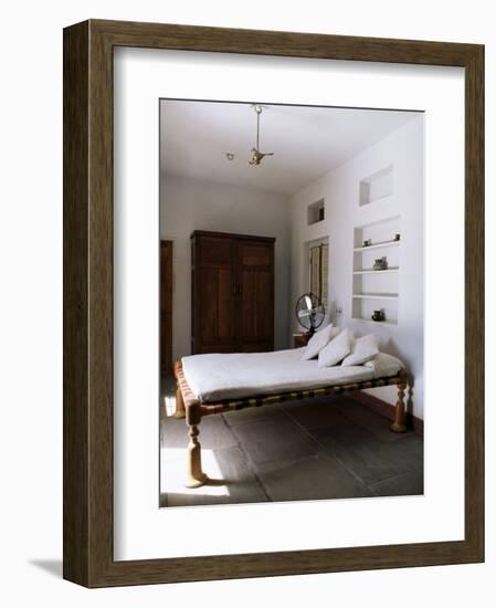 Bedroom with Traditional Low Slung Bed or Charpoy in a Home in Amber, Near Jaipur, India-John Henry Claude Wilson-Framed Photographic Print