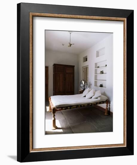 Bedroom with Traditional Low Slung Bed or Charpoy in a Home in Amber, Near Jaipur, India-John Henry Claude Wilson-Framed Photographic Print