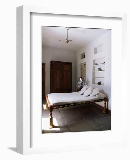 Bedroom with Traditional Low Slung Bed or Charpoy in a Home in Amber, Near Jaipur, India-John Henry Claude Wilson-Framed Photographic Print