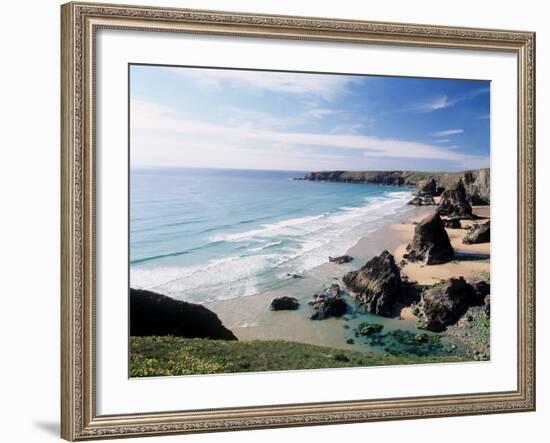 Bedruthan Steps Cornwall England-null-Framed Photographic Print