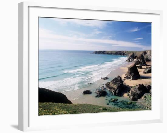 Bedruthan Steps Cornwall England-null-Framed Photographic Print