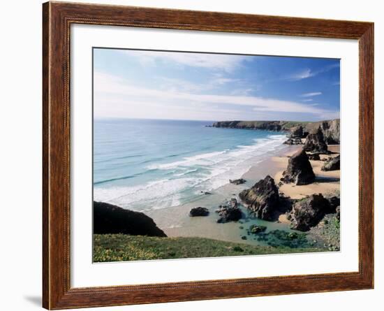 Bedruthan Steps Cornwall England-null-Framed Photographic Print
