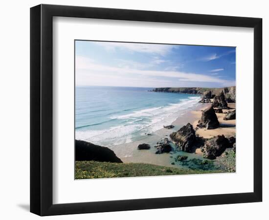 Bedruthan Steps Cornwall England-null-Framed Photographic Print